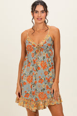 Meadow Colorblock Floral V-Neck Maternity Dress