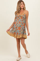 Meadow Colorblock Floral V-Neck Maternity Dress