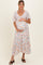 Multicolor Floral Smocked Flutter Sleeve Maternity Maxi Dress