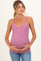 Mauve Floral Fitted Sleeveless Maternity Cami Tank Top