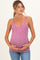Mauve Floral Fitted Sleeveless Maternity Cami Tank Top