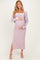 Light Pink/ White Color Block Sleeveless Fitted Dress Maternity Cardigan Set