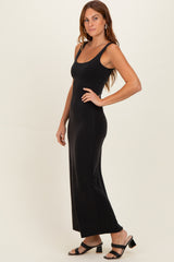 Black Fitted Cutout Maxi Tank Dress