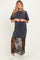 Black Lace Bottom Maternity T-Shirt Dress