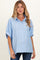 Blue Button Down Textured Stripe Oversized Maternity Shirt