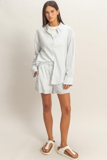 Blue Striped Button Down Shirt
