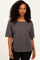 Black Charcoal Relaxed Fit Short Sleeve Top