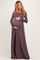 PinkBlush Purple Off Shoulder Maternity Maxi Dress