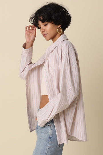Mocha Stripe Striped Button-Down Shirt