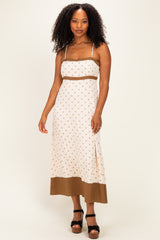 Natural Polka Dot Maternity Maxi Dress