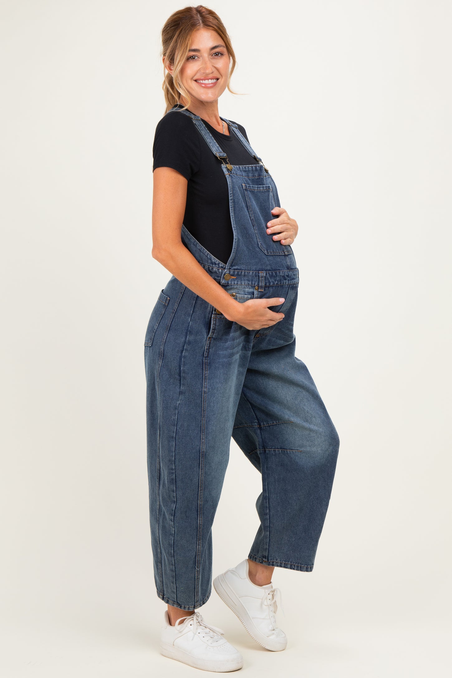 Denim Vintage Wash Maternity Overall