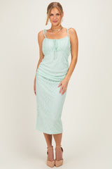 Mint Sleeveless Lace Maternity Midi Dress