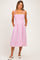 Pink Gingham Smocked Maternity Midi Dress