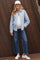 Blue Striped Long Sleeve Button Down Maternity Shirt