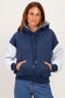 Navy Colorblock Pullover Hoodie
