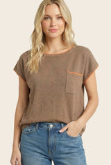 Copper Contrast Stitch Knit Maternity Top