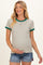 Green Striped Ribbed Knit Maternity T-Shirt