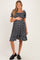 Black Floral Smocked Puff Sleeve Maternity Dress
