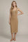 Tan Cable Knit Sleeveless Midi Dress