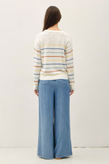 Medium Wash Chambray Wide Leg Pants