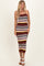 Burgundy Multi Stripe Knit Midi Dress
