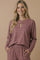 Burgundy Striped Oversized French Terry Top