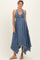 Light Denim Smocked Halter Handkerchief Dress