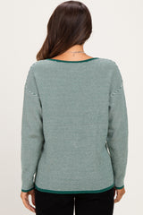 Forest Striped Waffle Knit Maternity Sweater