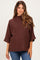 Brown Mock Neck Dolman Short Sleeve Maternity Top