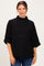 Black Mock Neck Dolman Short Sleeve Maternity Top