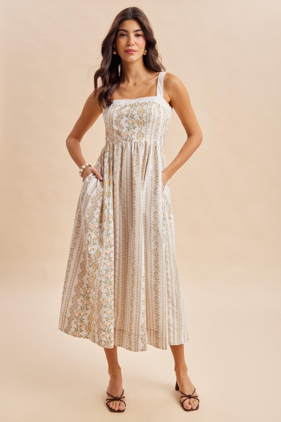 Coral Rose Column Floral Print Maternity Maxi Dress