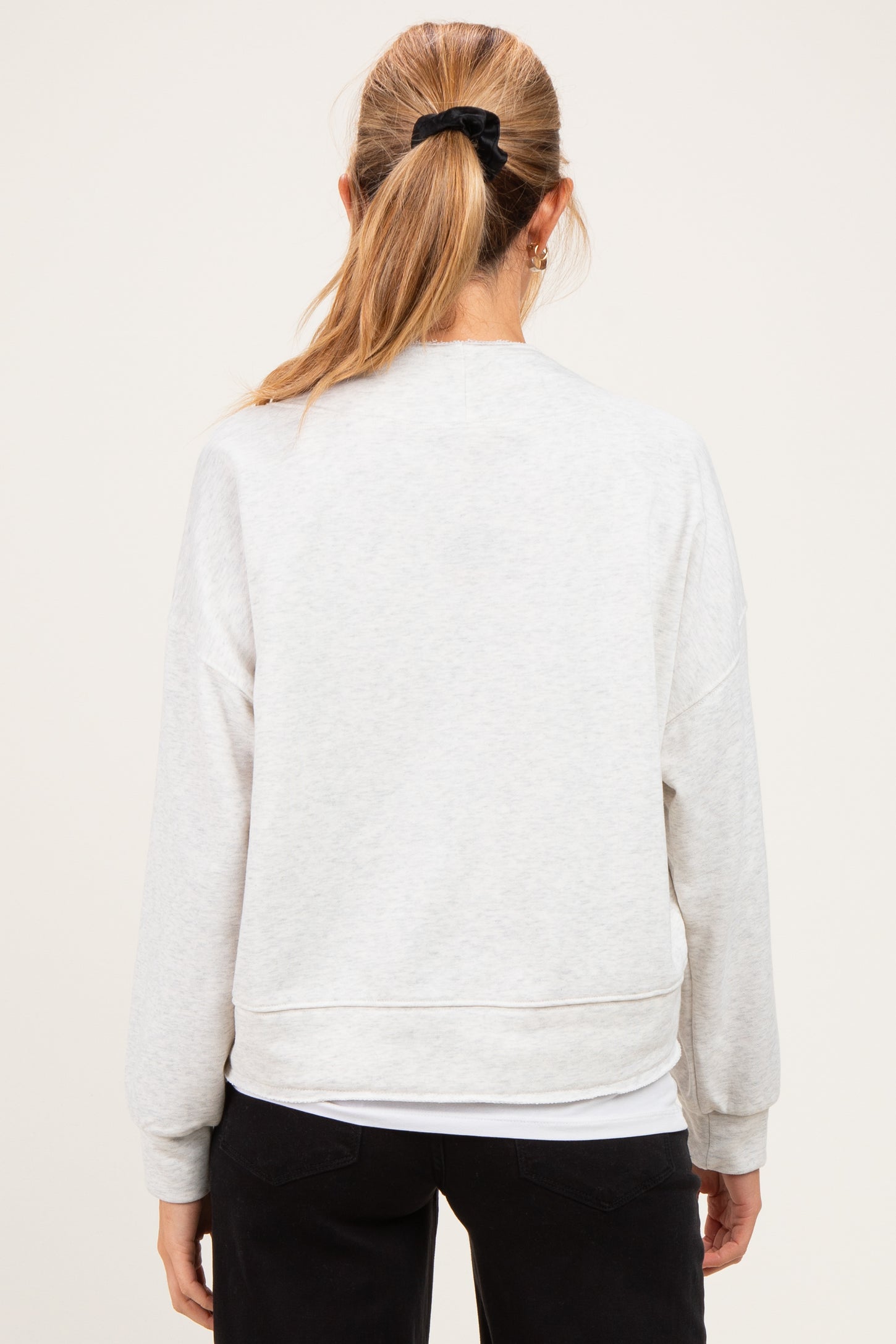 Oatmeal French Terry Maternity Shrug Cardigan