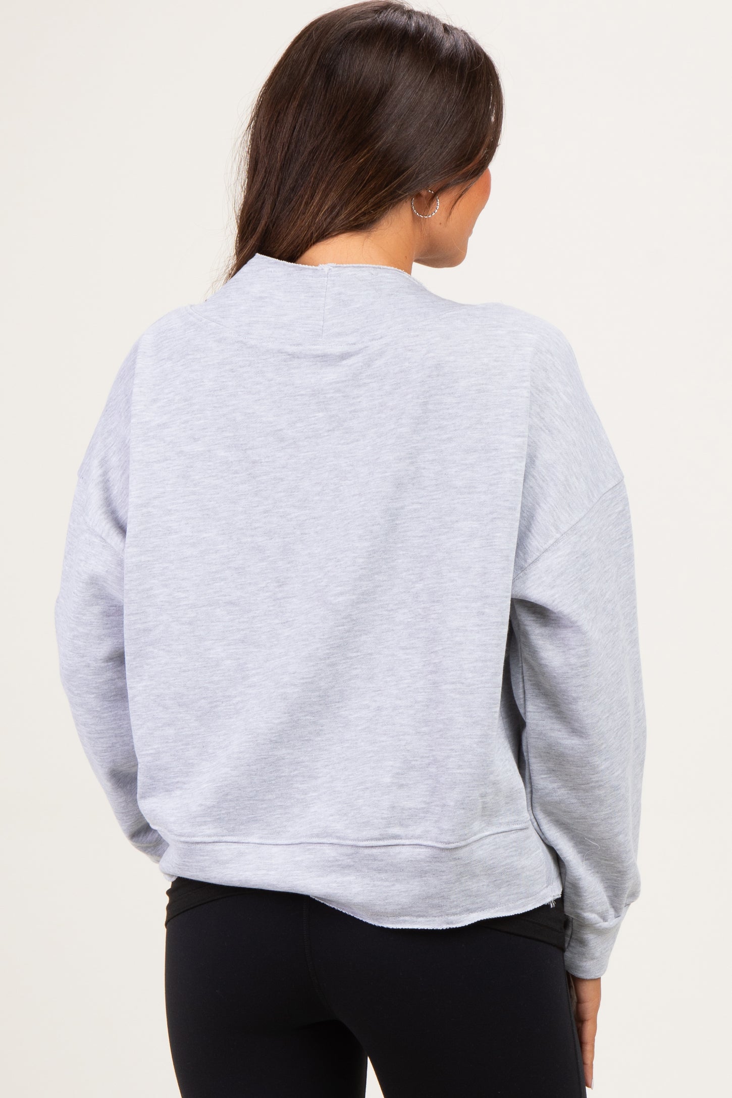 Heather Grey French Terry Maternity Shrug Cardigan
