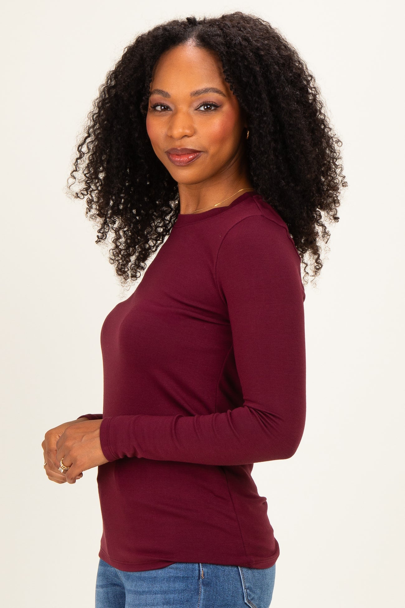 Burgundy Long Sleeve Top