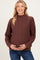 Brown Oversized Cable Knit Maternity Sweater