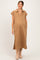 Camel Collared Oversized Maternity Midi Dress