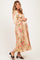 Champagne Floral Button Detail Maternity Midi Dress