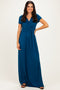 PinkBlush Teal Draped Nursing Maxi Dress