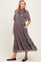 Midnight Ruffle Floral Print Maternity Maxi Dress