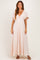 Beige Knotted V-Neck Flutter Sleeve Maxi Dress