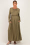Olive Empire Waist Long Sleeve Maxi Dress