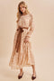 Dusty Peach Floral Sash Tiered Maxi Dress