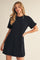 Black Contrast Ruffle T-Shirt Dress
