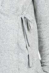 PinkBlush Heather Grey Knit Wrap Tie Maternity/Nursing Top