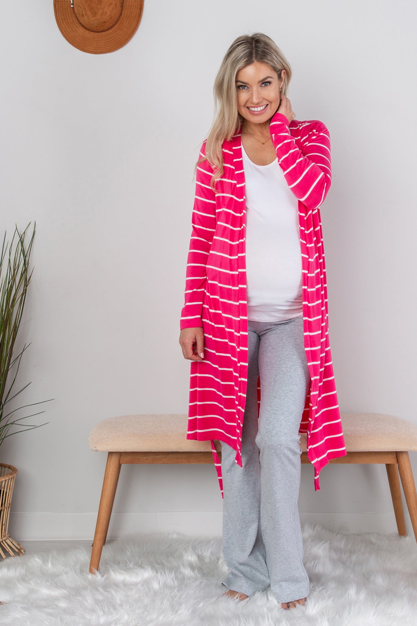 Grey Heathered Basic Maternity Lounge Pants