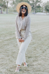 Beige Polka Dot Chiffon Blouse