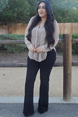 Beige Polka Dot Chiffon Blouse