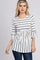 PinkBlush Ivory Striped Peplum Ruffle Top