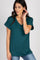 Forest Green V-Neck Pocket Accent Top