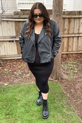 Black V-Neck Long Sleeve Fitted Maxi Dress